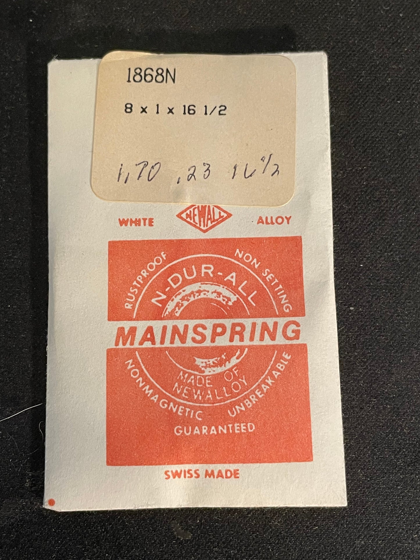 NEWALL Mainspring #1868N for Heuer caliber 736 timers - Alloy