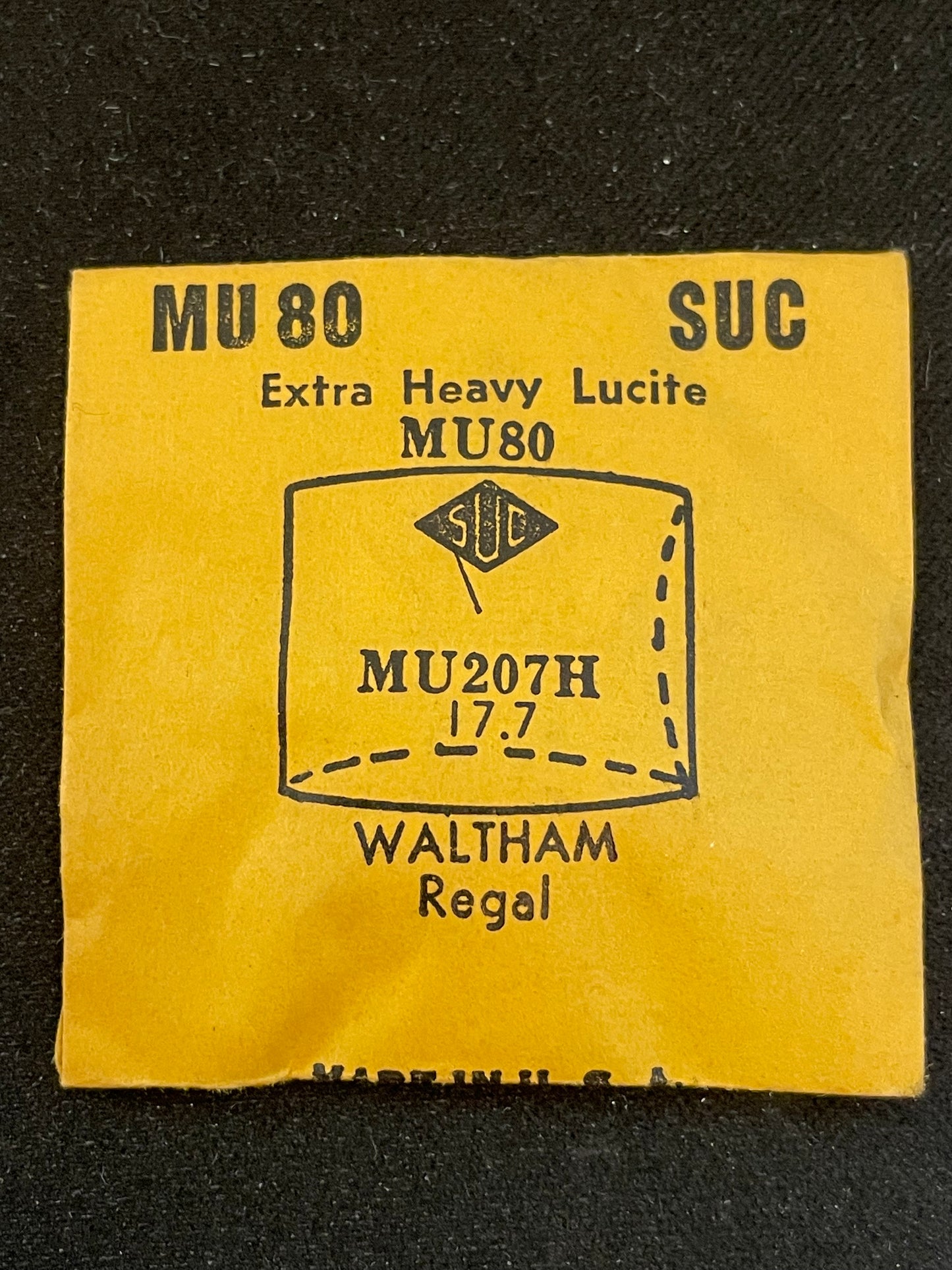 SUC Rocket Crystal MU 80 for WALTHAM - 20.7 x 17.7mm - New
