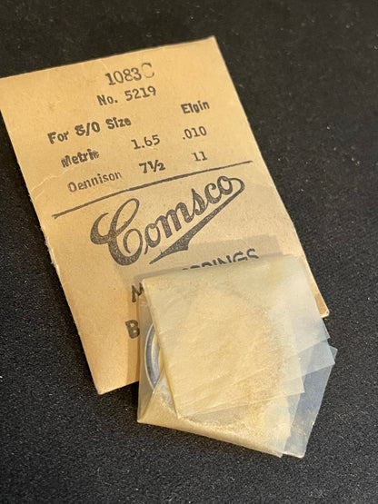 COMSCO Mainspring #1083C for Elgin 8/0s Factory No. 5219 - Steel