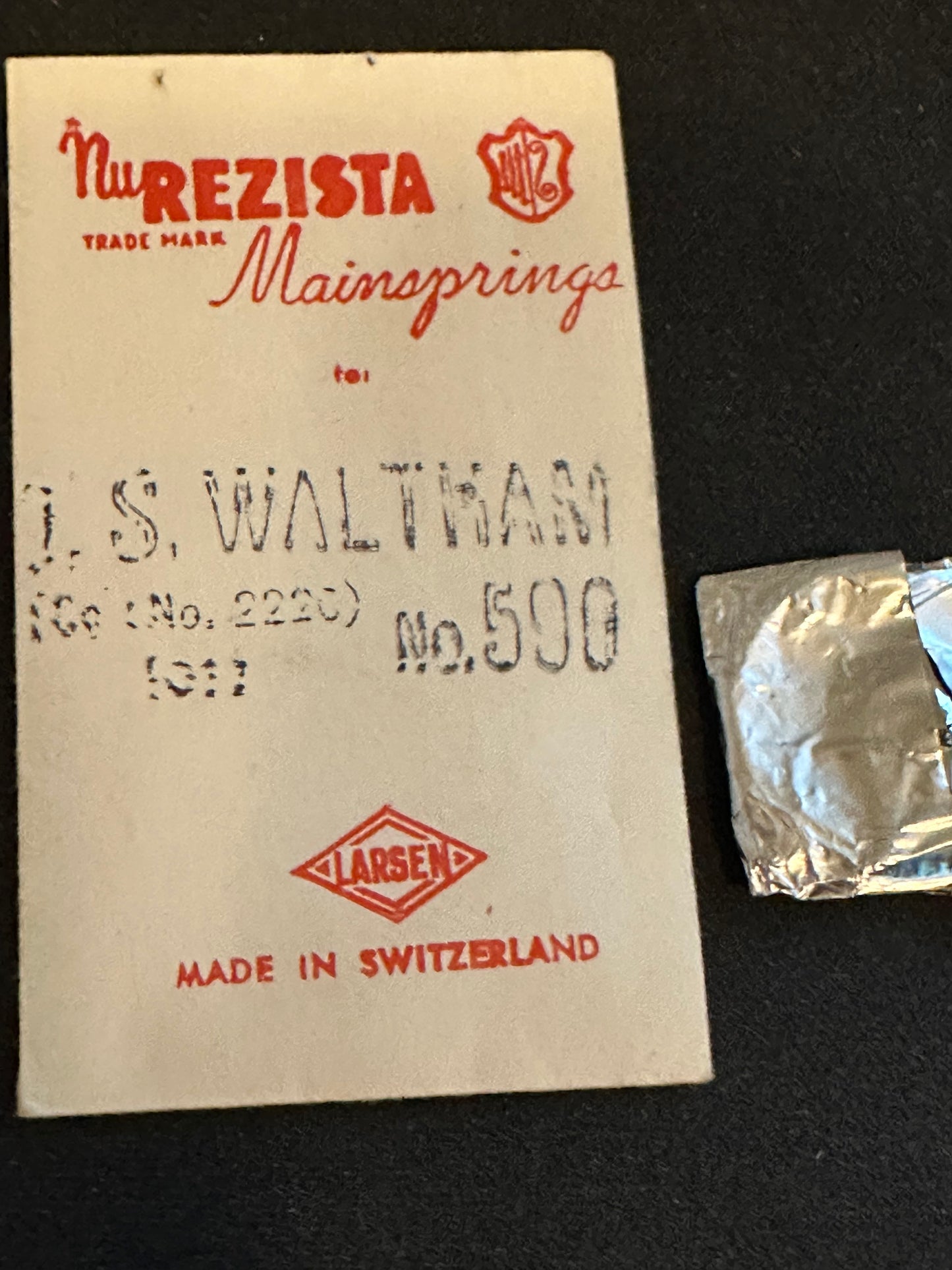 NuRezista Mainspring #590 for Waltham 0s Factory No. 2220 - Steel