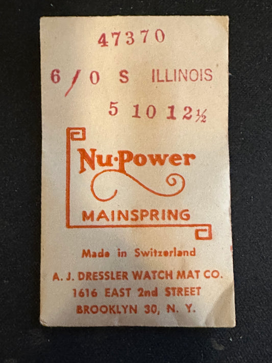 NuPower Mainspring for 6/0s Illinois No. 47370 - Steel