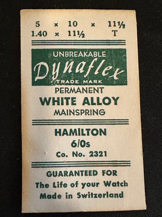 Dynaflex Mainspring for 6/0s Hamilton No. 2321 - Alloy