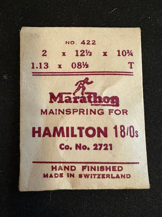 Marathon Mainspring #422 for Hamilton 18/0s No. 2721 - Steel