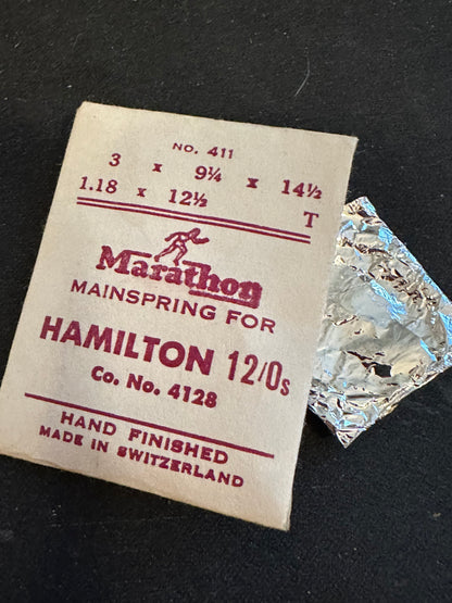 Marathon Mainspring #411 for Hamilton 12/0s No. 4128 - Steel