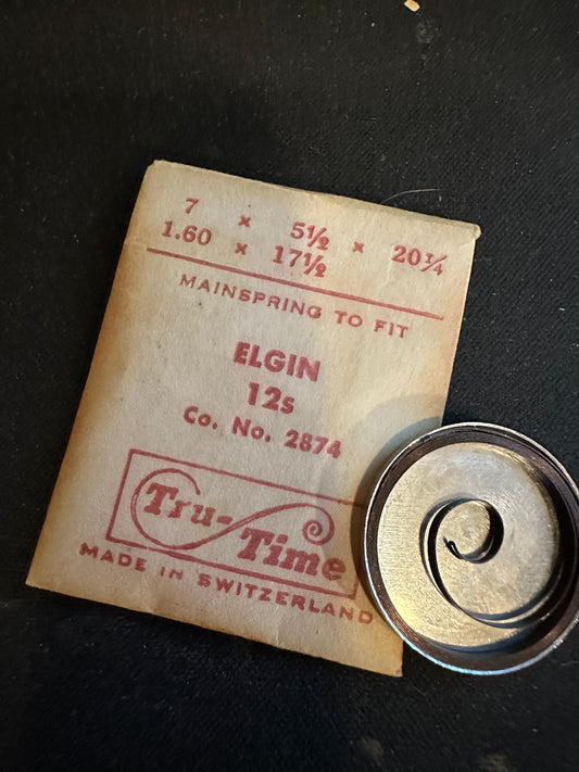 Tru-Time Mainspring for Elgin 12s No. 2874 - Steel