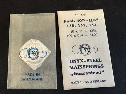 PM Mainspring for Font 150, 151, 152 - ONYX Steel