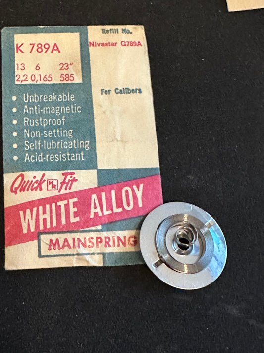 HR Quick Fit Mainspring K789A for Elgin 12s Grade 657 & LIP R40 - Alloy