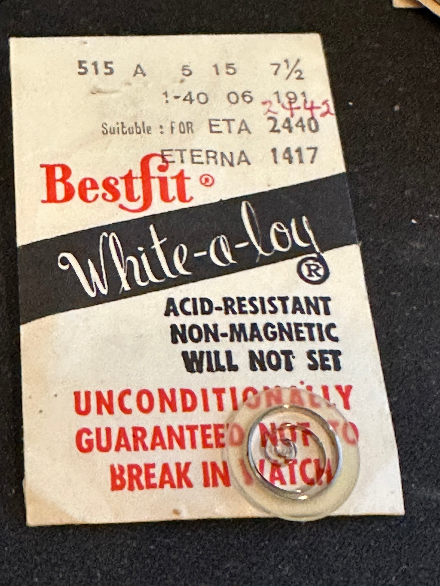 BESTFIT Mainspring 515A for ETA 2440, 2442 & Eterna 1417 - Alloy