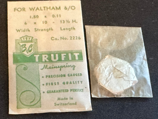 Trufit Mainspring for Waltham 6/0s No. 2226 - Steel