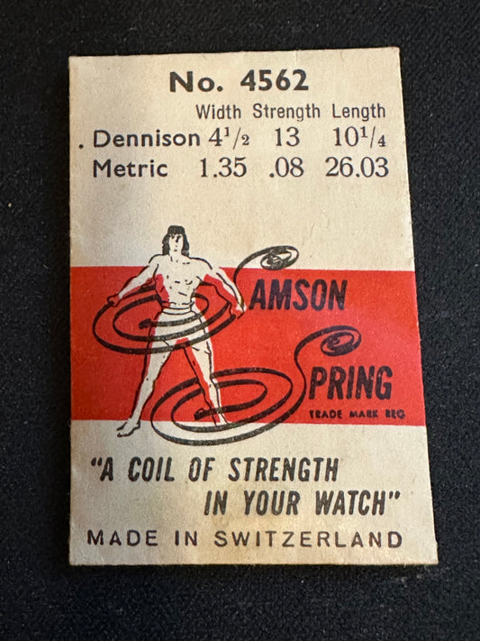 Samson Mainspring No. 4562 for Wittnauer caliber 6FF, 6FS, 6FA - Steel