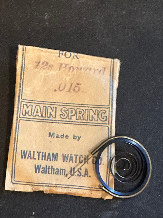 Howard 12s Mainspring No. 552 Made by Waltham - Steel