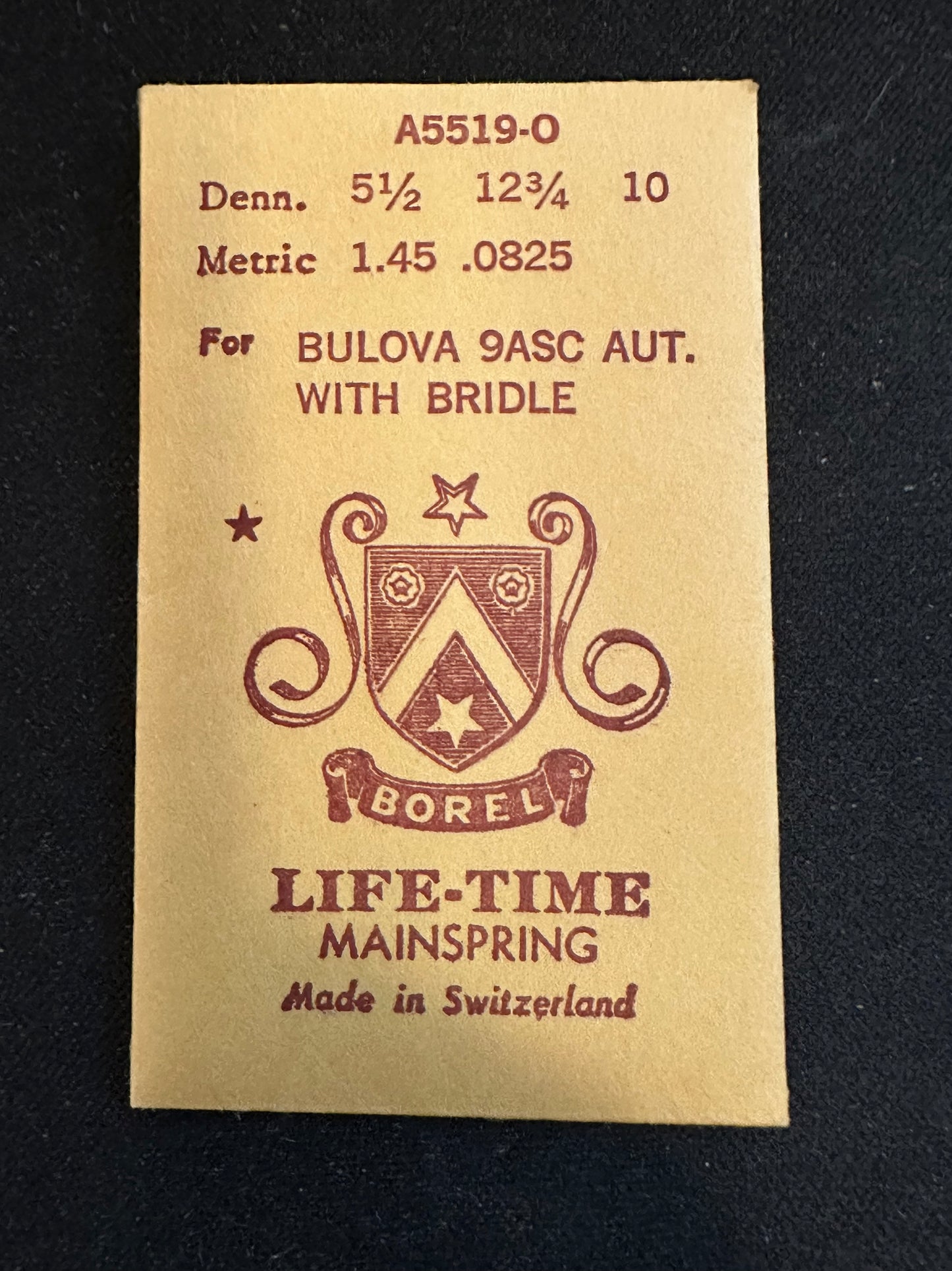 BOREL Mainspring A5519-O for Bulova caliber 9ASC automatic - Alloy