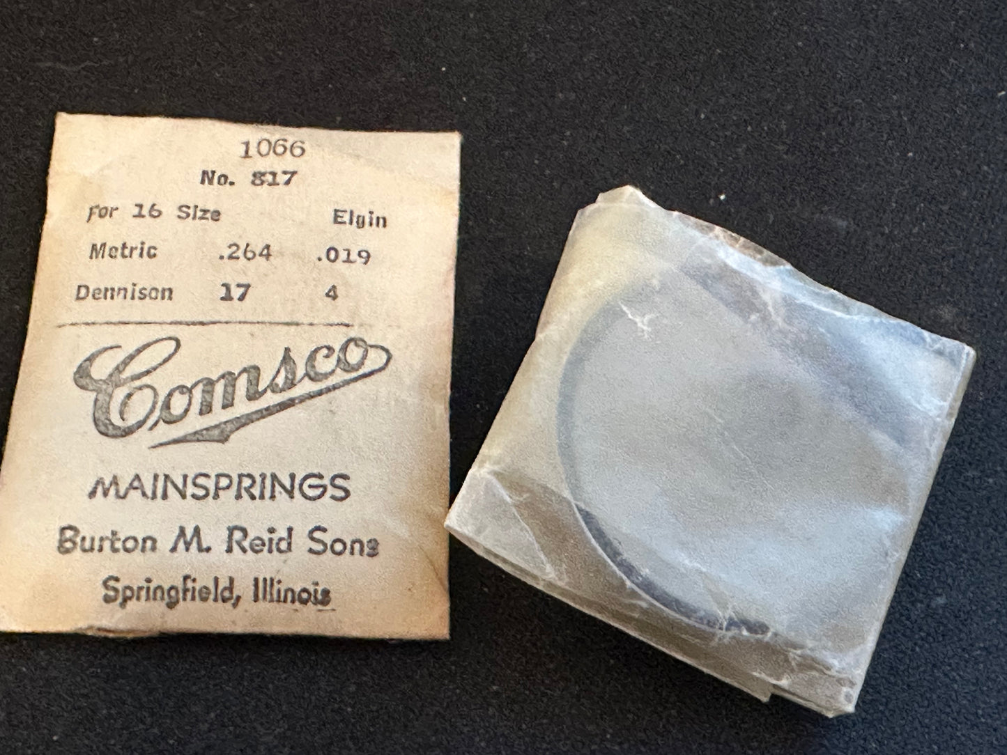 Comsco Mainspring #1066 for Elgin 16s Factory No. 817 - Steel