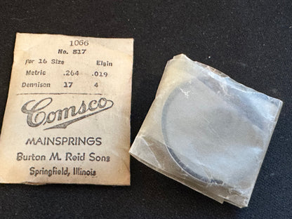 Comsco Mainspring #1066 for Elgin 16s Factory No. 817 - Steel