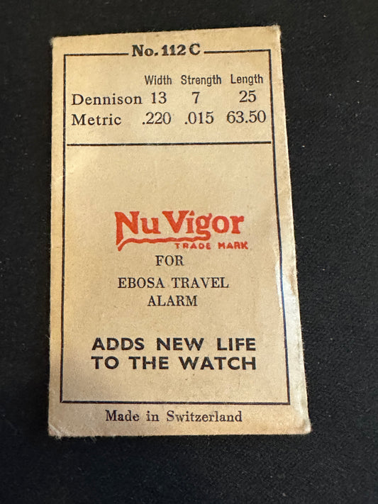 NuVigor Mainspring No. 112C for Ebosa Travel Alarm - Steel
