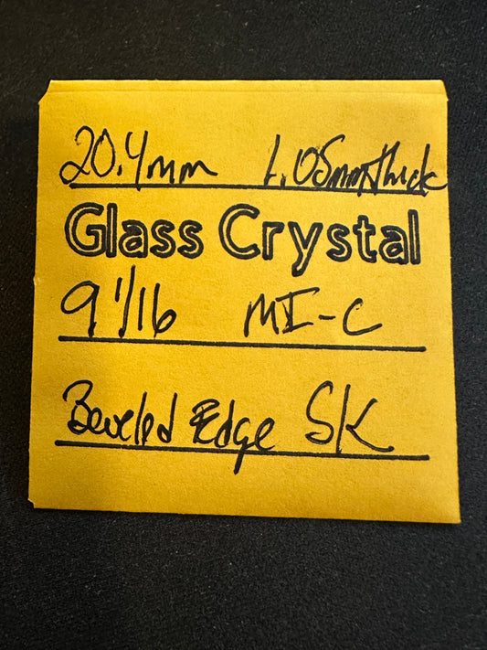 SK Vintage Beveled Glass Pendant Watch Crystal 9-1/16 (~20.4mm) - NOS