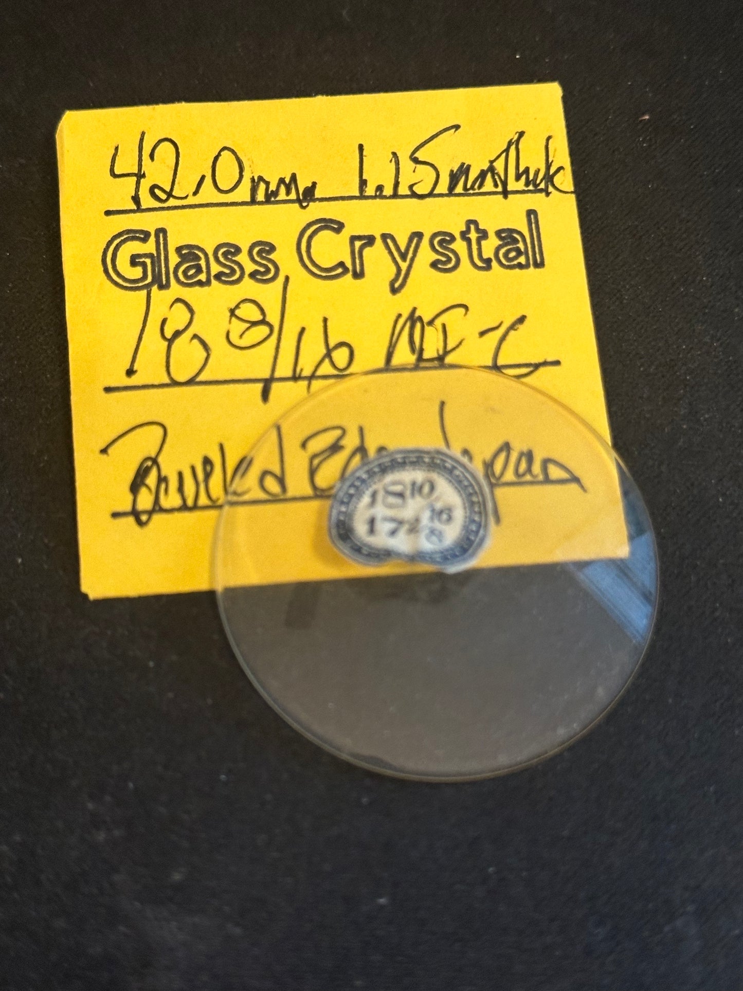 Vintage Beveled Glass Pocket Watch Crystal 18-10/16 (~42.0mm) - NOS