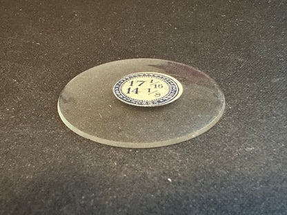 Vintage Beveled Glass Pocket Watch Crystal 17-1/16 (~38.5mm) - NOS