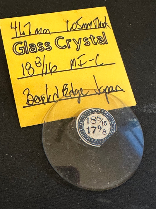 Vintage Beveled Glass Pocket Watch Crystal 18-8/16 (~41.7mm) - NOS