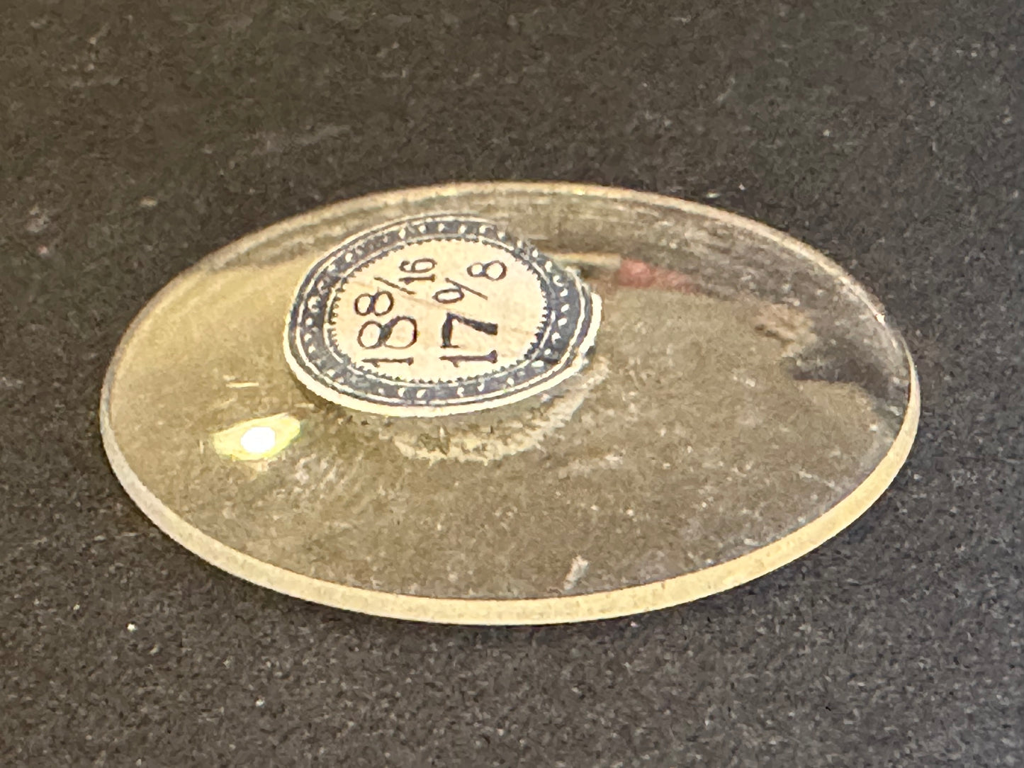 Vintage Beveled Glass Pocket Watch Crystal 18-8/16 (~41.7mm) - NOS
