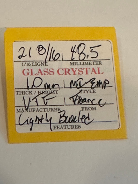 VTF Vintage Glass Pocket Watch Crystal 21-8/16 (~48.5mm) - NOS