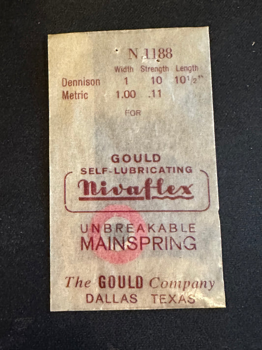 Nivaflex Unbreakable Mainspring N1188 for Gruen 370, Elgin 865, Peseux 7000 - Alloy
