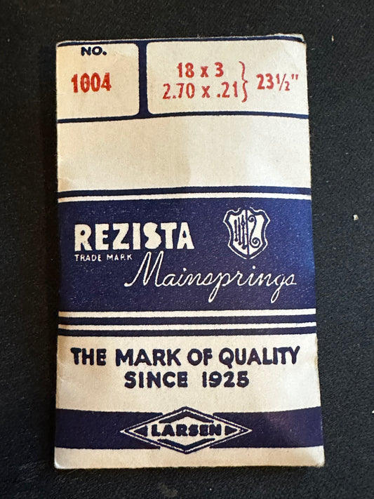 Rezista Mainspring 1004 for Buren caliber 690, 691, Elgin Grade 677, 846, 847 - Steel