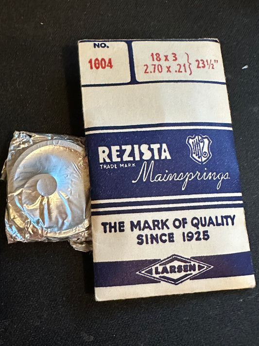 Rezista Mainspring 1004 for Buren caliber 690, 691, Elgin Grade 677, 846, 847 - Steel