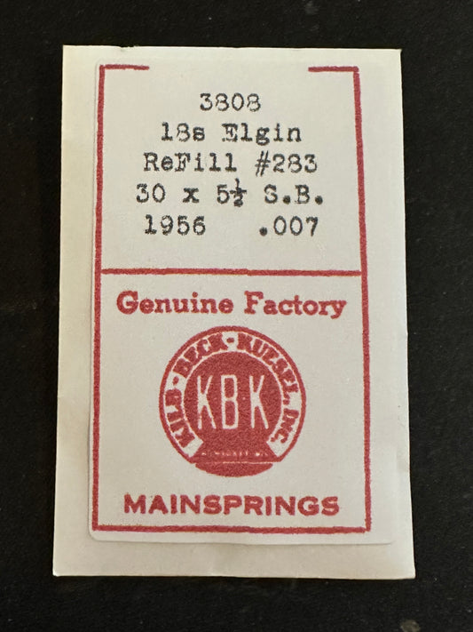 KBK Mainspring #3808 for Elgin 18s No. 1956 - Steel