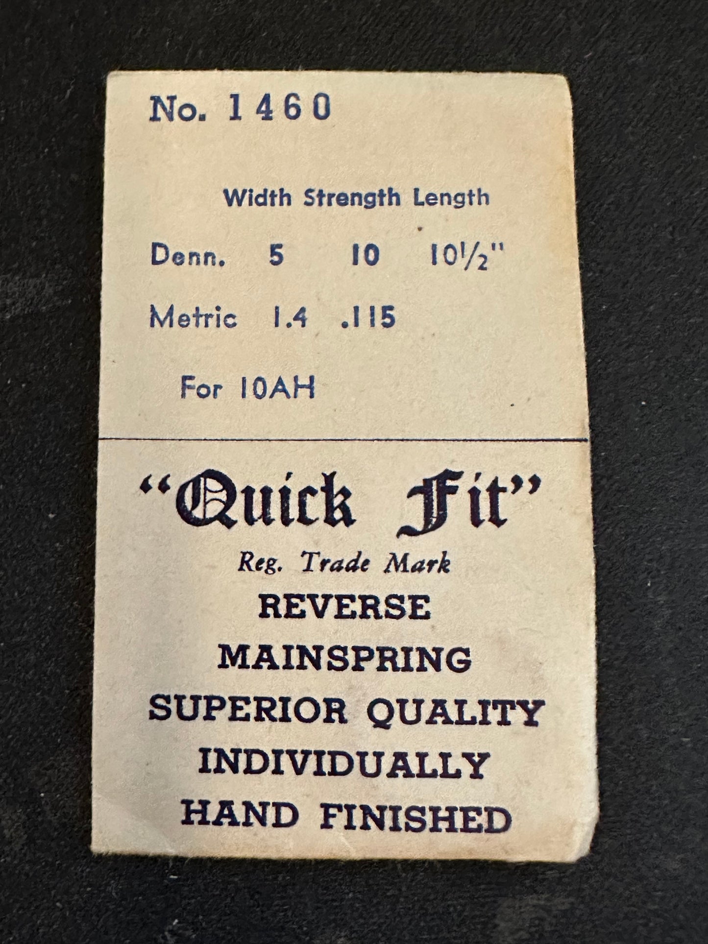 Quick Fit Mainspring 1460 for Bulova caliber 10AH - Steel