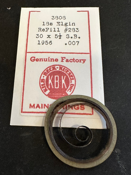 KBK Mainspring #3808 for Elgin 18s No. 1956 - Steel