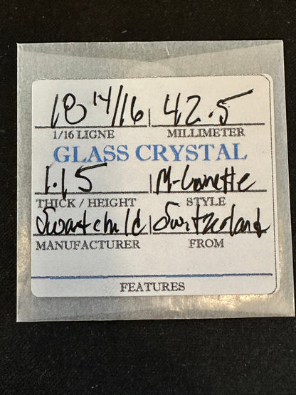 Swartchild Vintage Glass Pocket Watch Crystal 18-14/16 (~42.5mm) - NOS