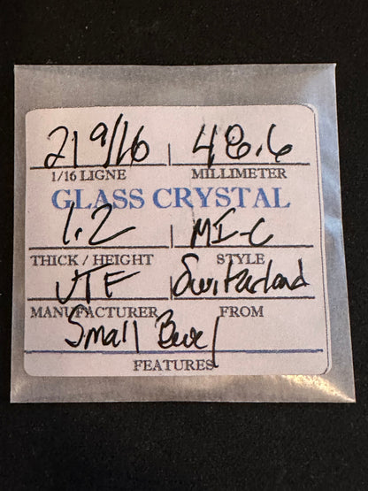 VTF Vintage Glass Pocket Watch Crystal 21-9/16 (~48.6mm) - NOS