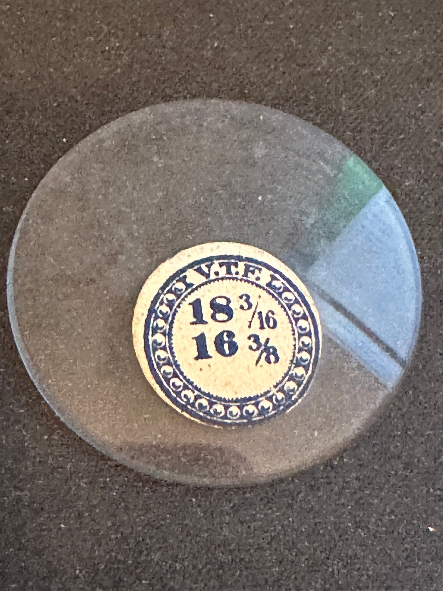 VTF Vintage Glass Pocket Watch Crystal 18-3/16 (~41.0mm) - NOS