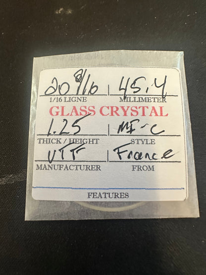 VTF Vintage Glass Pocket Watch Crystal 20-2/16 (~45.4mm) - NOS