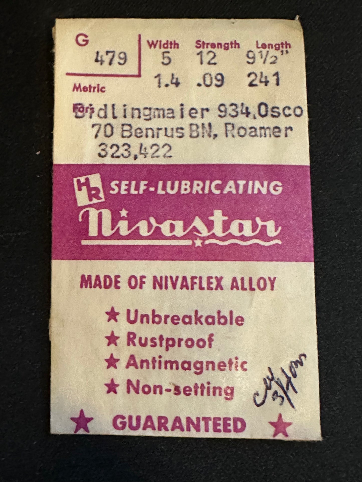 HR Nivastar Mainspring G479 for Bidlingmaier 934, Roamer 323, 422 - Alloy