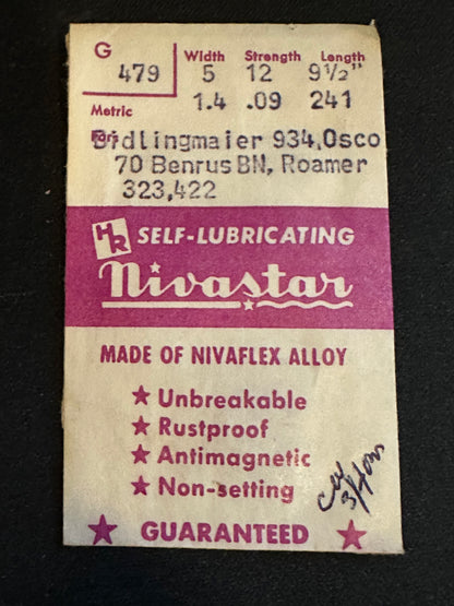 HR Nivastar Mainspring G479 for Bidlingmaier 934, Roamer 323, 422 - Alloy