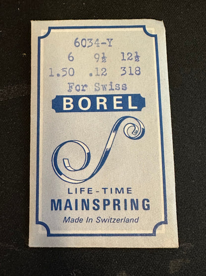 BOREL Mainspring 6034-Y for Felsa 405, 406, SIlvania 1740, Venus 1120 - Alloy
