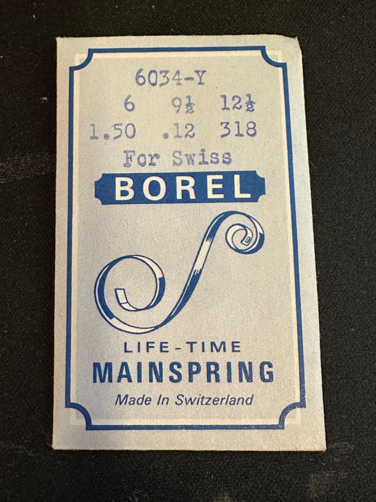 BOREL Mainspring 6034-Y for Felsa 405, 406, SIlvania 1740, Venus 1120 - Alloy
