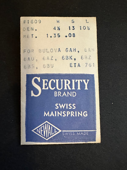 NEWALL Mainspring #1609 for Bulova 6AH, 6AN, 6AU, 6AZ, 6BK, 6BZ, 6BS, 6BU - Steel