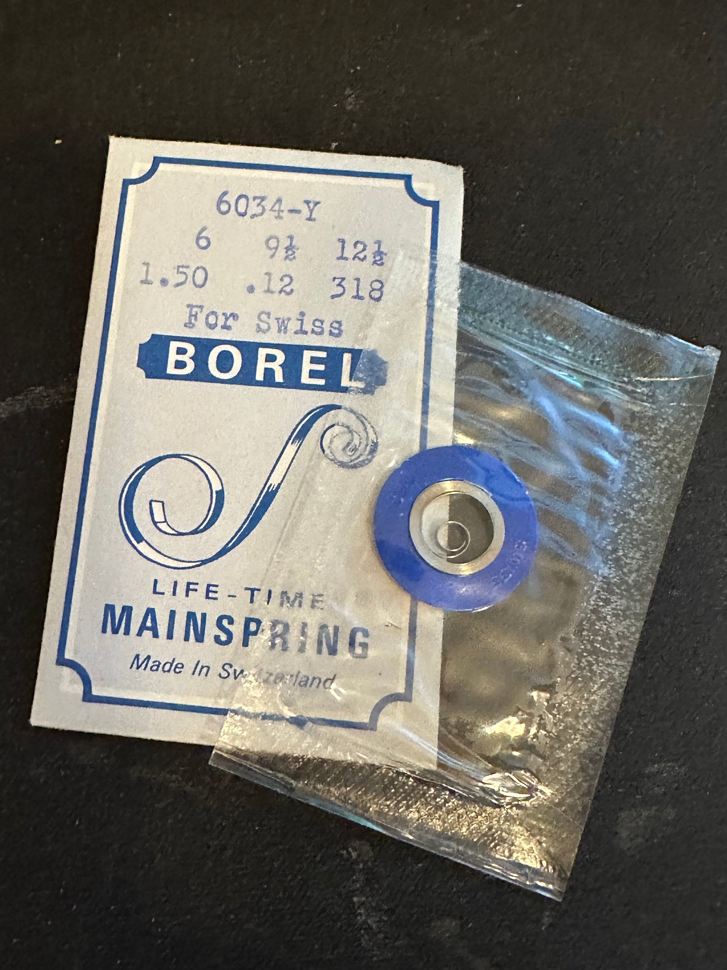 BOREL Mainspring 6034-Y for Felsa 405, 406, SIlvania 1740, Venus 1120 - Alloy