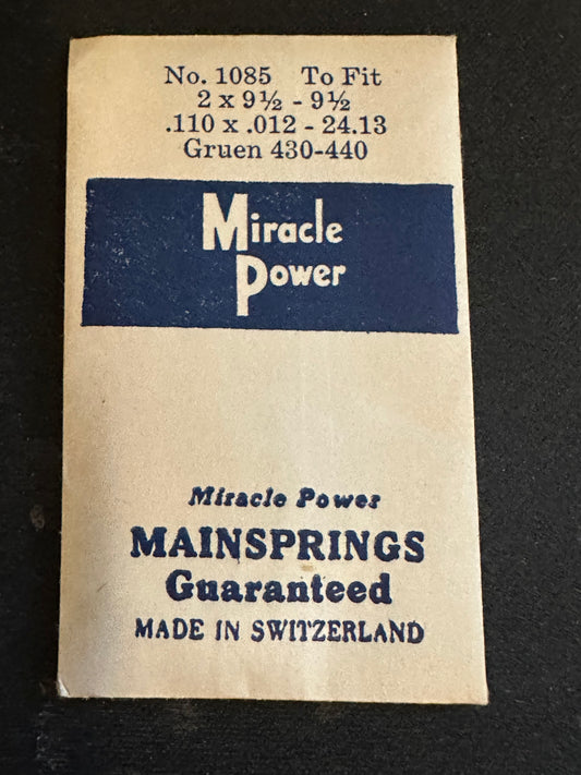 Miracle Power Mainspring #1085 for Gruen 430, 431, 435 & 440 - Steel