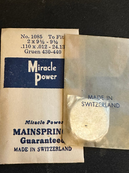 Miracle Power Mainspring #1085 for Gruen 430, 431, 435 & 440 - Steel