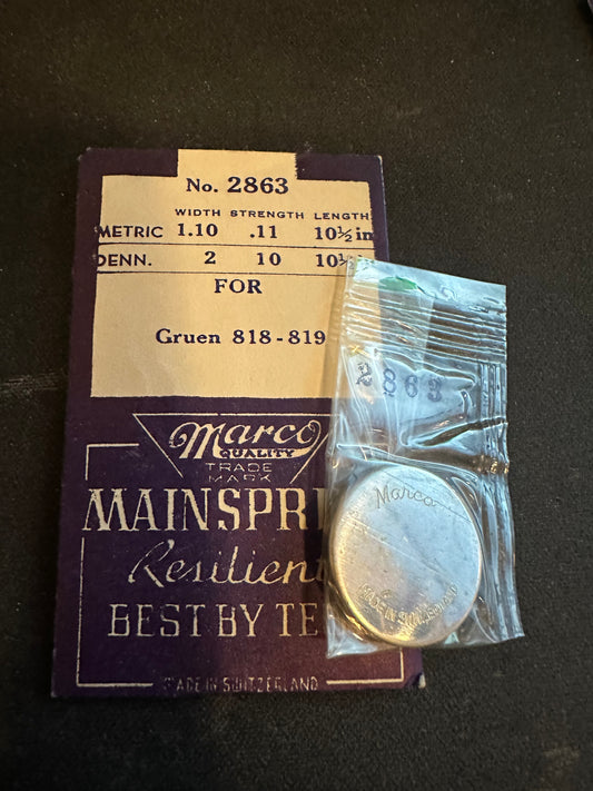 Marco Mainspring #2863 for Gruen 818, 819 - Steel