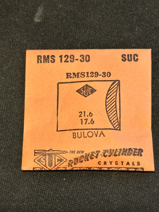 SUC Rocket Crystal RMS 129-30 for BULOVA - 21.6 x 17.6mm - New