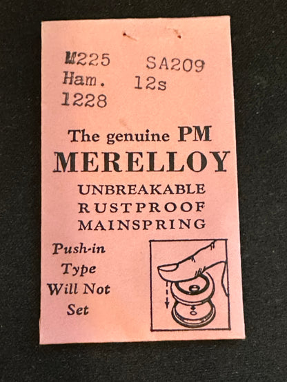 PM Merelloy Mainspring M225 for 12s Hamilton 1228 / 3028 / 718071 - Alloy