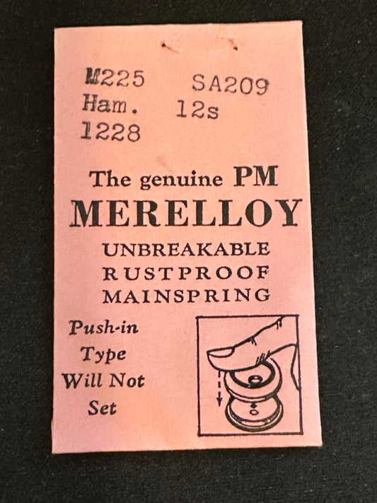PM Merelloy Mainspring M225 for 12s Hamilton 1228 / 3028 / 718071 - Alloy