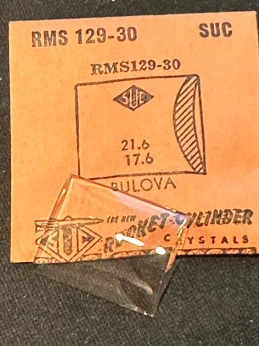 SUC Rocket Crystal RMS 129-30 for BULOVA - 21.6 x 17.6mm - New