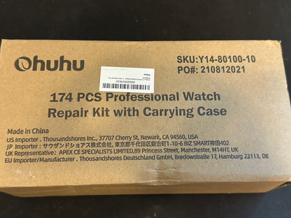 Ohuhu 174 Piece Professional Watch Repair Kit with Carrying Case NIB