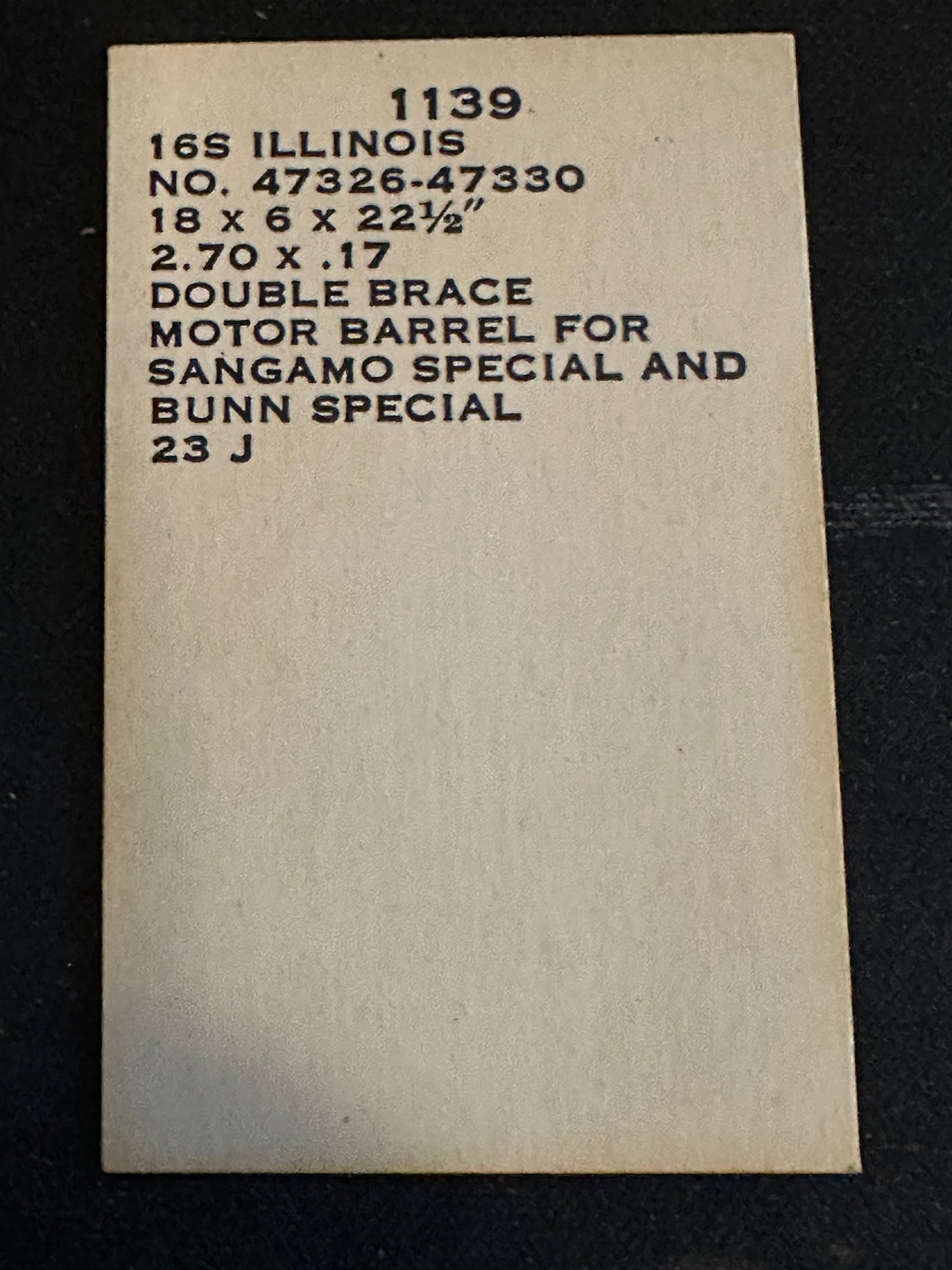 Comsco Mainspring #1139 for Illinois 16s Factory No. 47326 - Steel